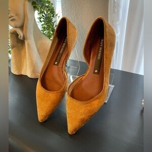 Matt Bernson Camel Crushed Velvet Flats Size 6